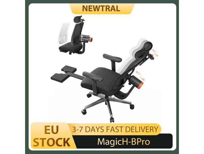 NEWTRAL MagicH-BPro chaise ergonomique avec repose-pieds dossier à remontage automatique appui-tête adaptatif Support inférieur du dos accoudoir réglable