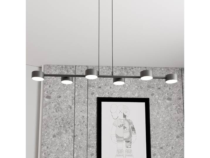 Pendelleuchte Megara 80 x 140 x 19cm Schwarz/Schwarz 6 Material: Metall Metallart: Stahl Oberfläche Metall: Pulverbeschichtet Glühlampe GX53