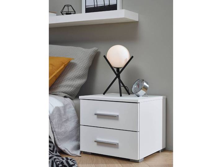 Table de chevet I 36cm Blanc/Blanc alpin