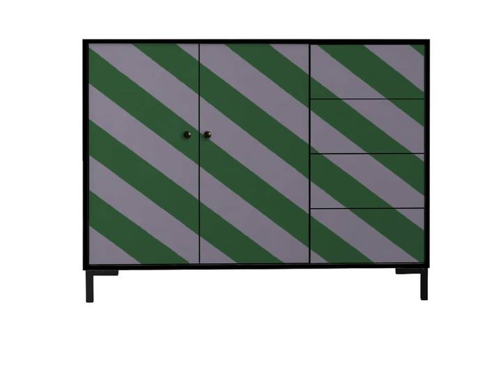 Buffet bas 2 portes 4 tiroirs MDF imprimé