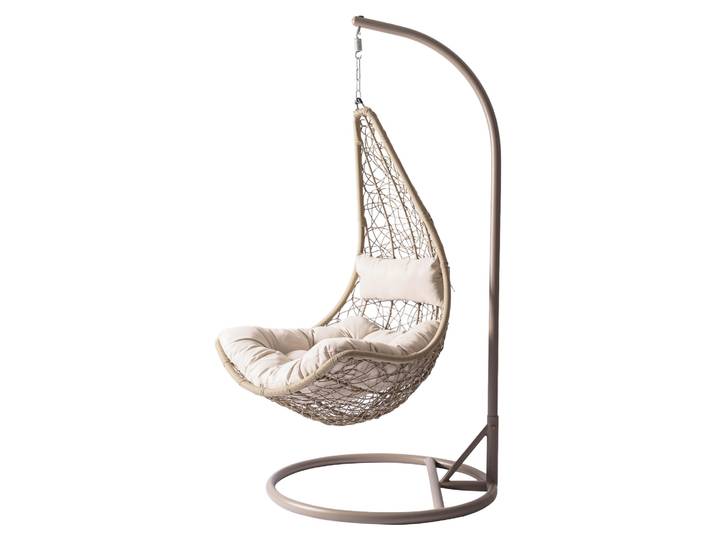 MIRJAN24 Hängesessel Boho, Stilvoll Gartenmöbel, Gartensessel mit Stahlskelett, Hängekorb, Kokon (Farbe: Beige, Kissen: Beige)