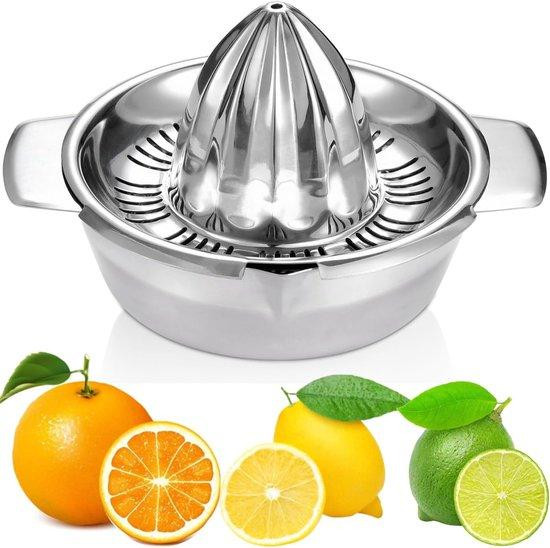 Professionele stalen citruspers voor citroenen en grapefruits met opvangbak, 350 ml