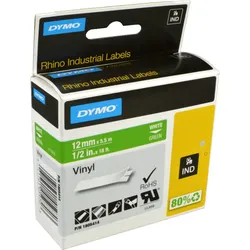 Dymo Label Band IND 1805414 weiß auf grün 12mm x 5,5m Vinyl