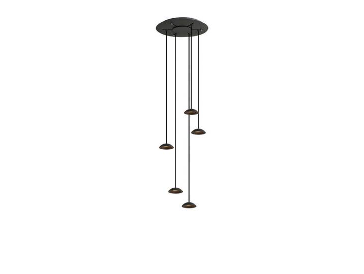 s.luce Hängeleuchte Santa Air 5-flammig Weiß, Schwarz, Metall, Rund, LED integrated, 11x3.2x11 cm, Lampen & Leuchten, Innenbeleuchtung, Hängeleuchten, Pendelleuchten