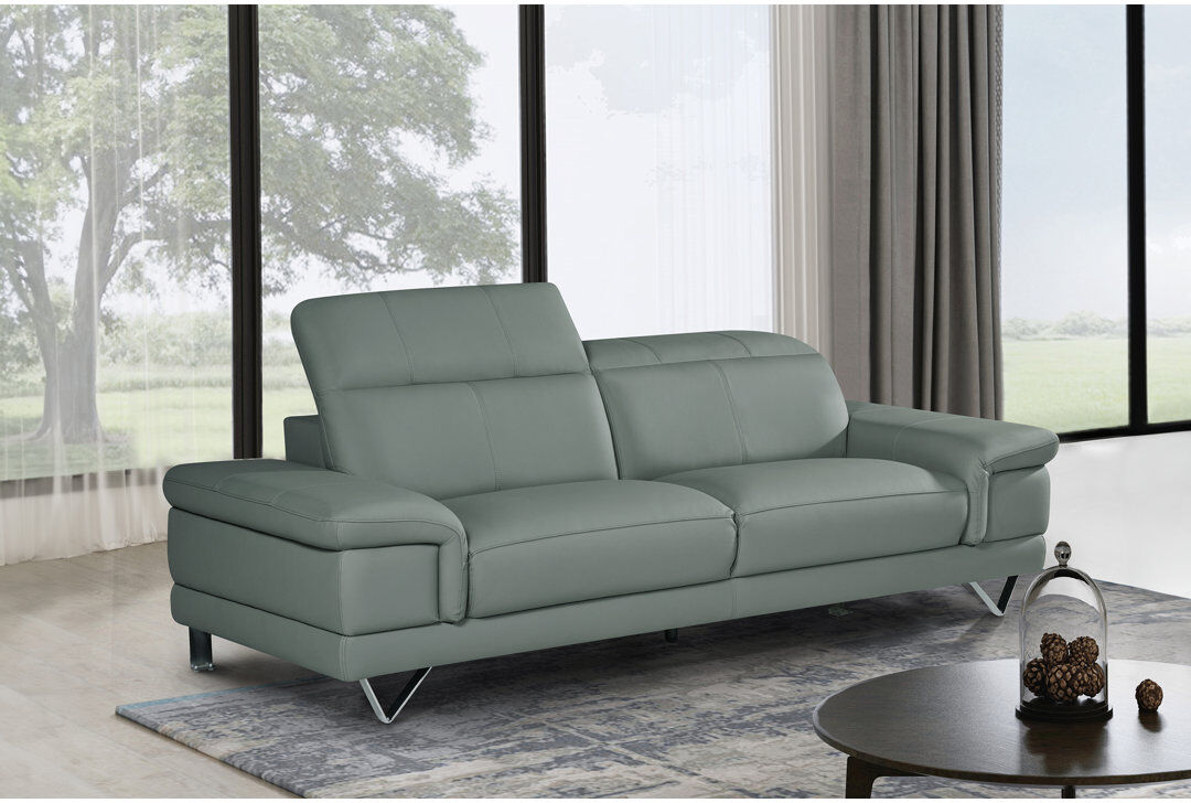 Borough Wharf Sofa Grey Genuine Leather 2