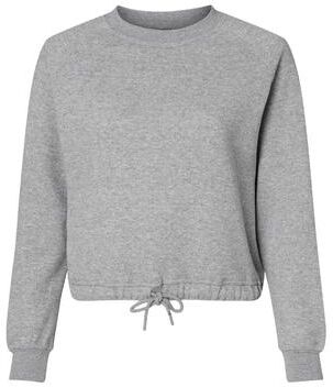 LAT 3528 Women's Boxy Fleece T-Shirt in Heather size Medium   60/40 cotton/polyester fleece