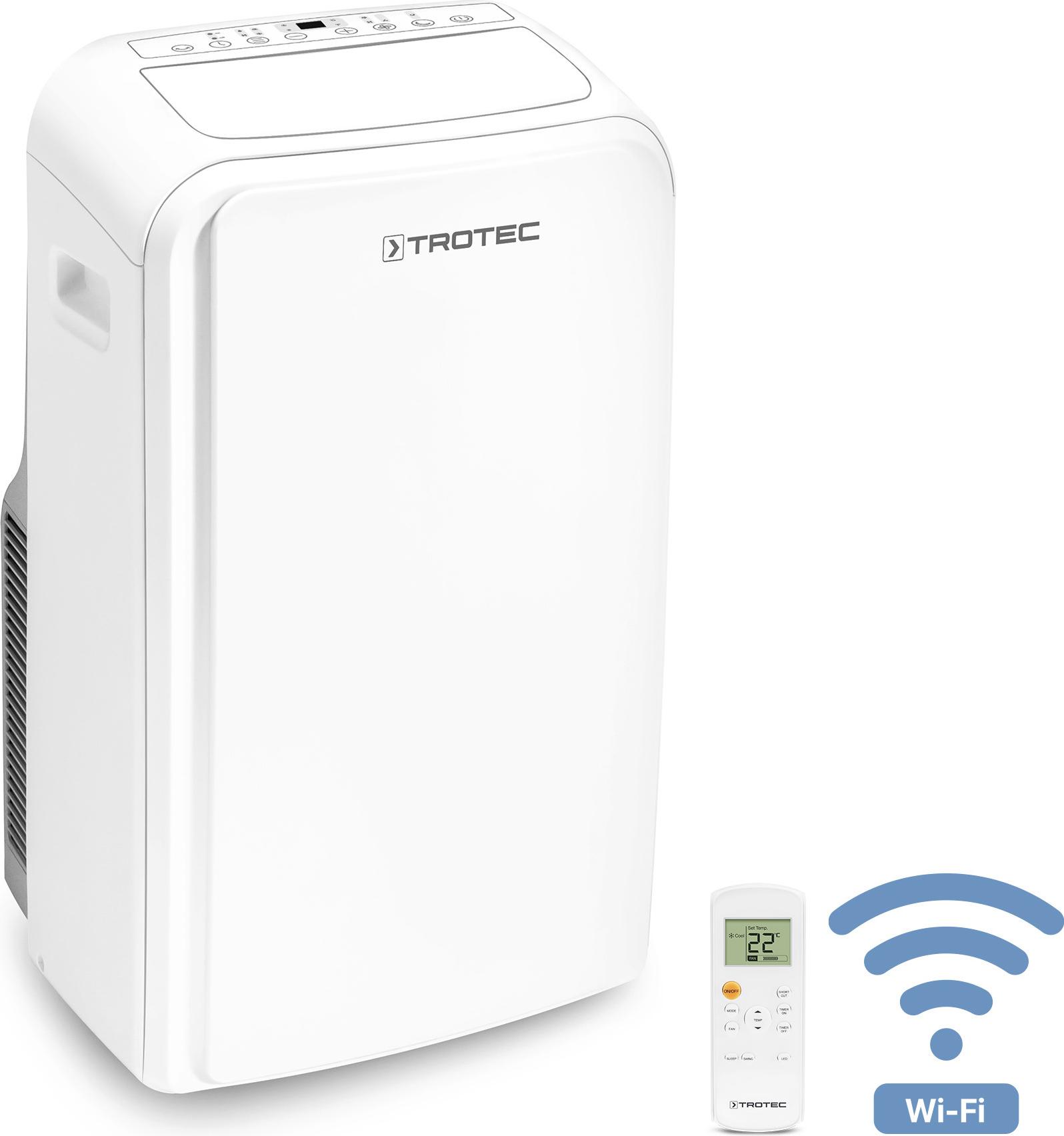 TROTEC Klimagerät PAC 3910 X - 3,9 kW (13.300 BTU), 3-in-1: Kühlen, Entfeuchten, Ventilieren, für Räume bis 130 m³, inkl. Zubehör & Fernbedienung