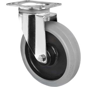 CASCOO Schwerlastrolle Serie R4E2, Lenkrolle, 200mm Ø, Gummi, Tragkraft 350kg