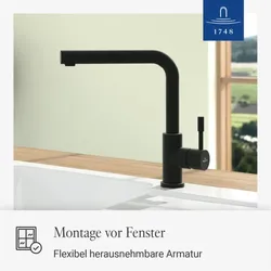 Villeroy und Boch Steel Shower Window Küchenarmatur 96990106 45x275mm, schwarz matt