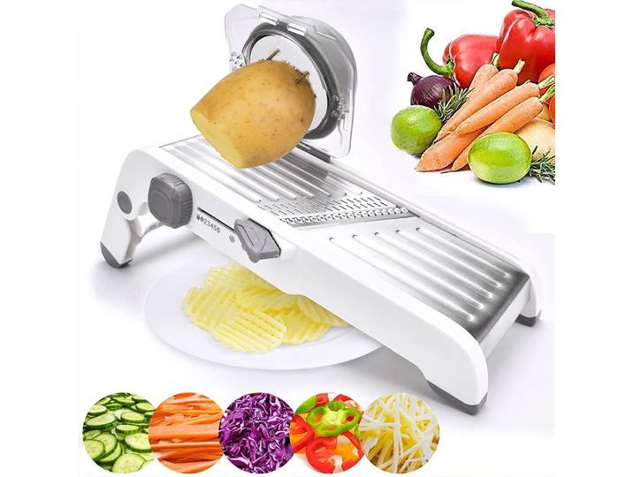 LMETJMA – trancheuse à Mandoline Ultra tranchante, trancheuse à légumes améliorée, coupe-nourriture à épaisseur réglable, KC0450