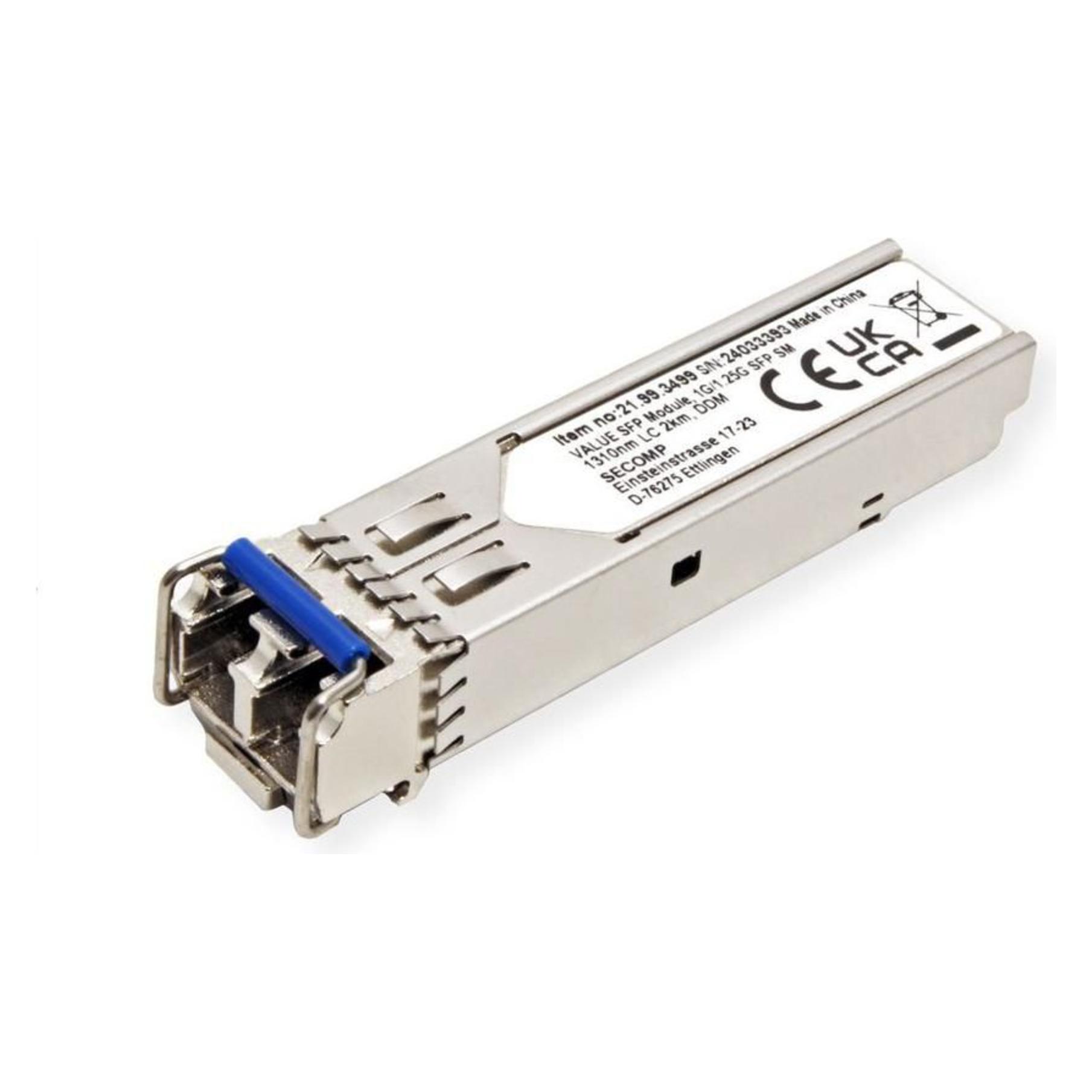Value Generisches SFP, LC, 1G/1,25G SingleMode 2km, DDM (21.99.3499)
