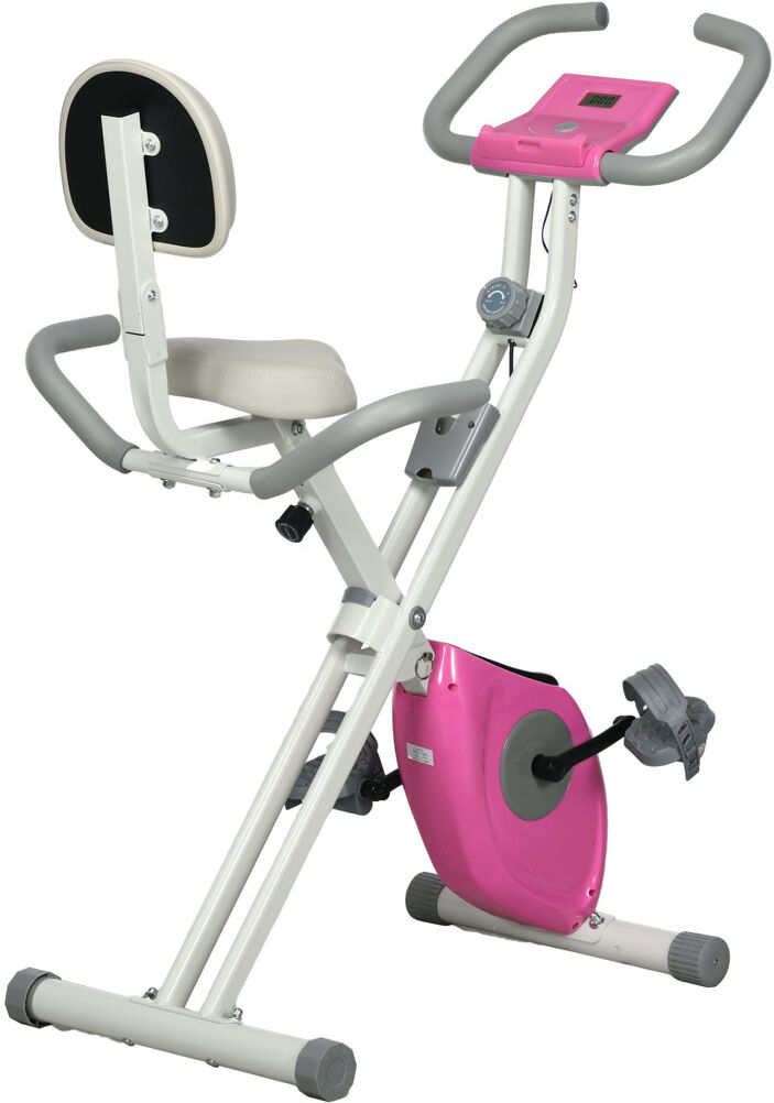 Mikado Living HOMCOM Folding Exercise Bike 8-Level Magnetic Resistance White
