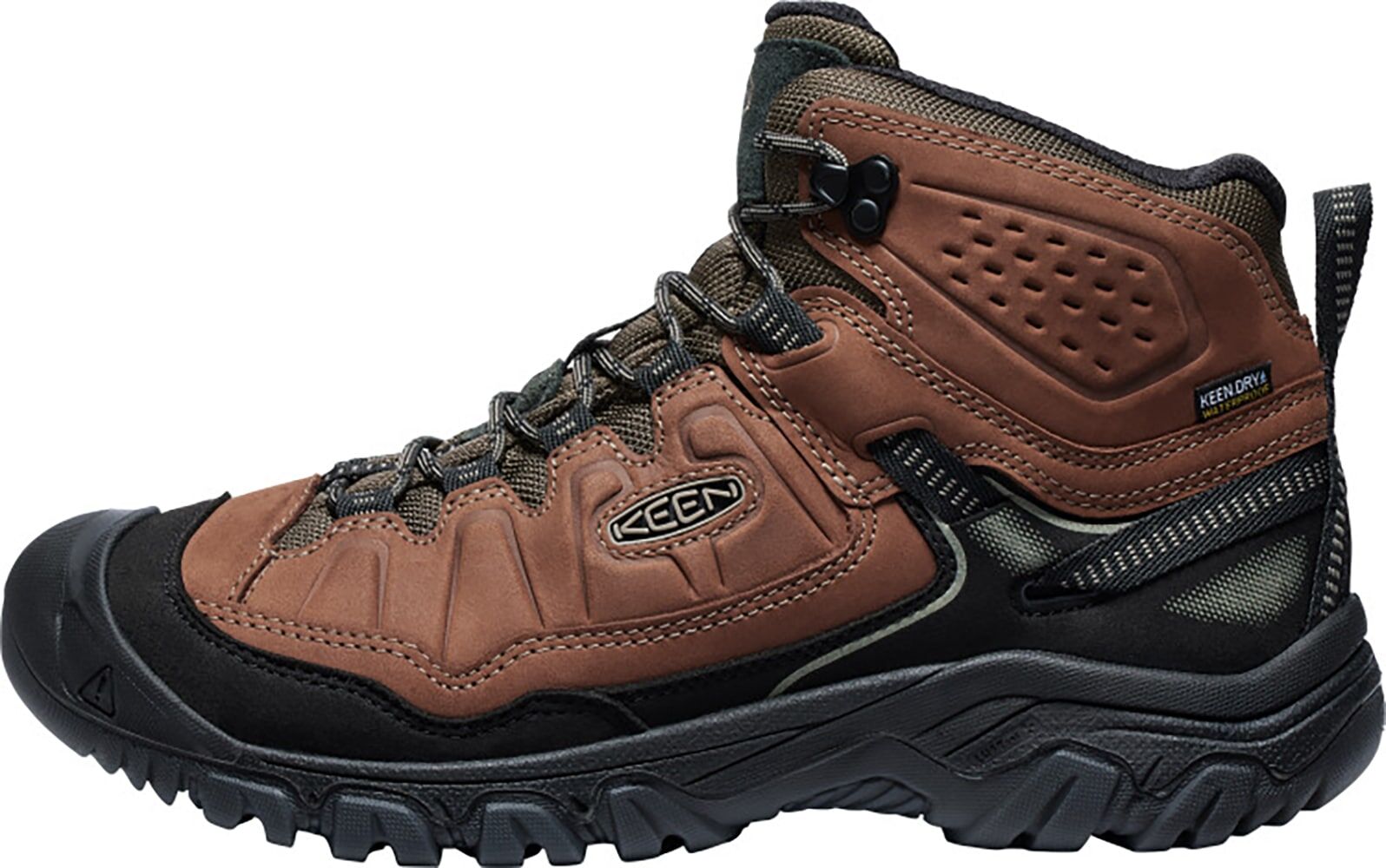 Wanderschuh KEEN "TARGHEE IV MID WP", Herren, Gr. 43, braun (bison, brindle), Leder, Textil, Schuhe Wanderschuh, wasserdicht bison, brindle 43