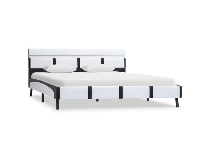 Luxe&Mode Cadre de lit avec LED - sans matelas - lit Adulte double - 2 ans garantie - blanc 160x200 cm（22849）