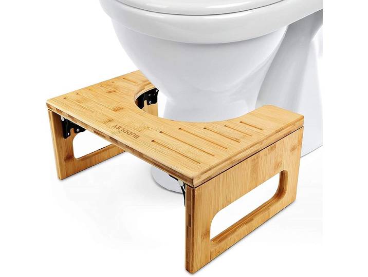 BUDDLEY Toiletkrukje Bamboe Inklapbaar - WC Krukje Opvouwbaar - Hout - Toilet Squat - Opstapkrukje - Opstapje voor Kinderen - WC Krukje Volwassenen Bamboo - Potty training - Bamboo - WC Krukje voor de juiste houding