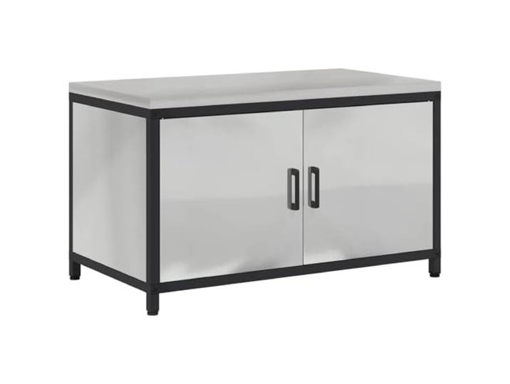 GPWERSDF Küchenregal Silber 90 x 50 x 53 cm Stahl Stabiler Stahlrahmen, für Innen und Außen, einfache Montage, moderne Optik