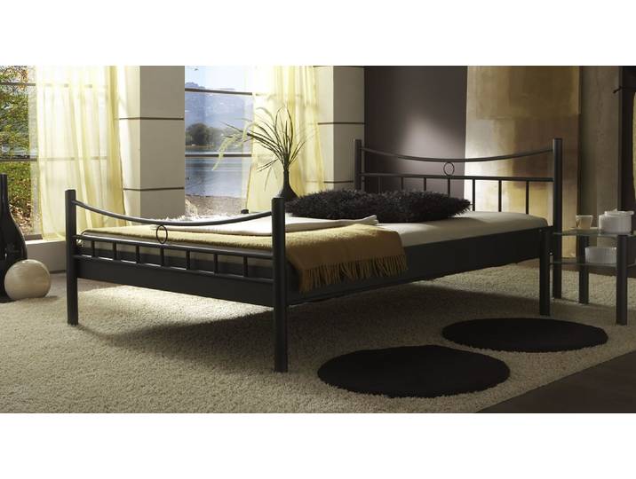 Metallbett Iris , schwarz , mit Fußteil , 140x190