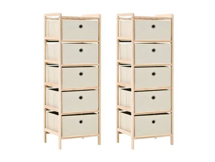 Étagères de rangement avec 5 paniers en tissu 2 pcs beige cèdre 276232