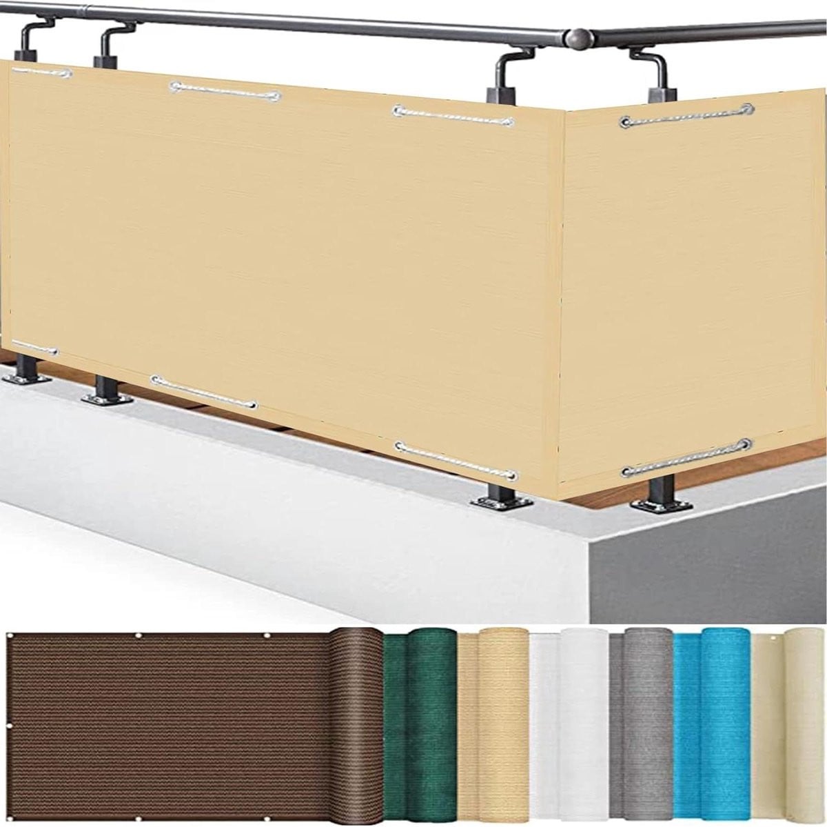 Balkonscherm Windscherm Omheining Creme 90 x 1000 cm