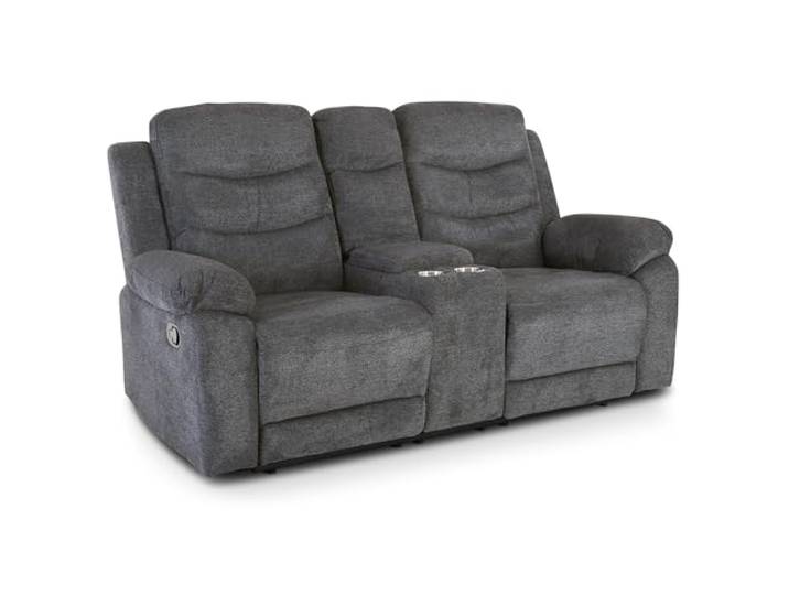 Raburg Pixx Fernsehsessel, 2 Personen, Mikrofaser, Liegefunkt., Dunkelgrau Liegefunktion, manuelle Relaxfunktion, Komfort-Polsterung, Getränkehalter, Snackfach, Easy-Lift, Fußstütze verstellbar