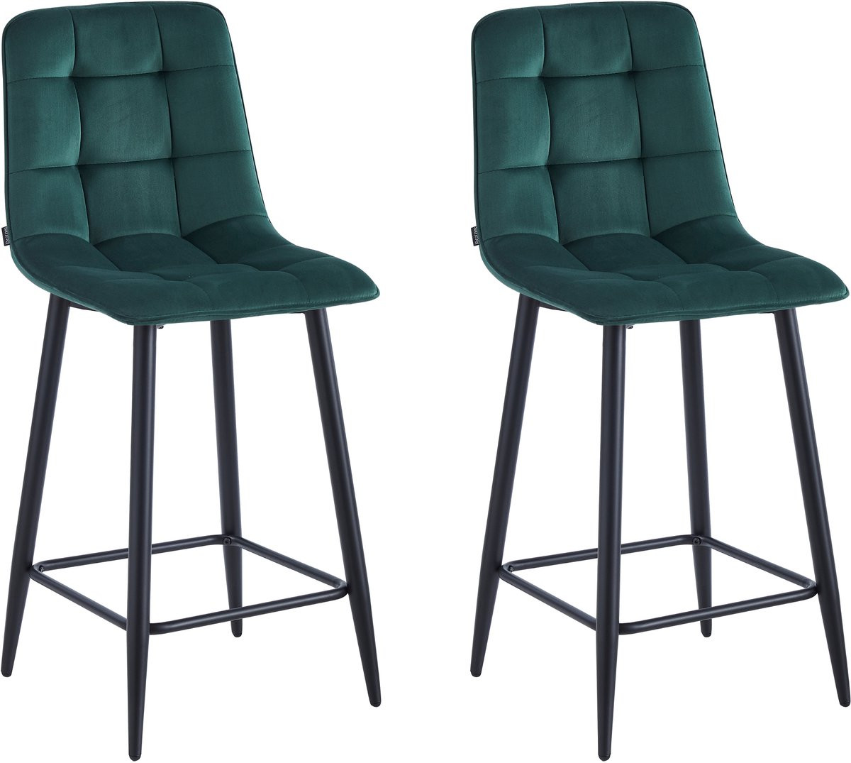 Colenis Luciano Barstoel Set van 2 - Groen Fluweel - Design