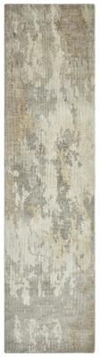 KALATY Toros Grey Abstract Hand Knotted Wool Area Rug