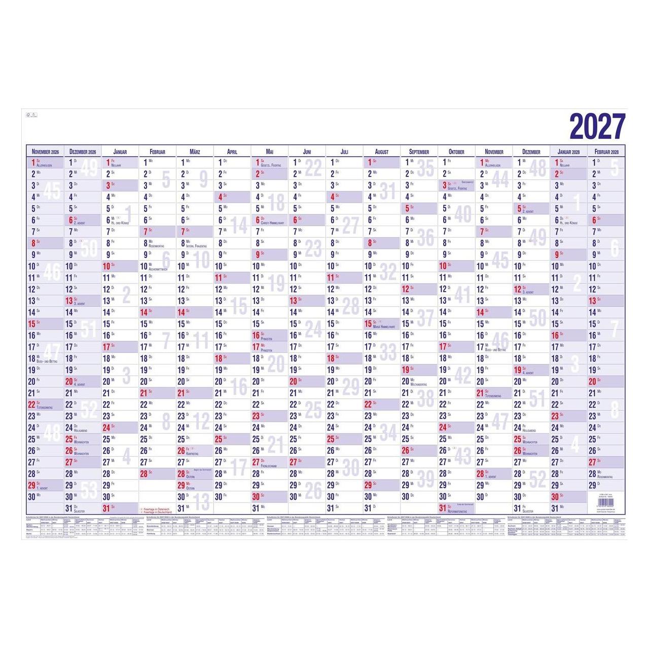 Güss Wandkalender A4 30x20cm 16M 1S (A4) (20000)