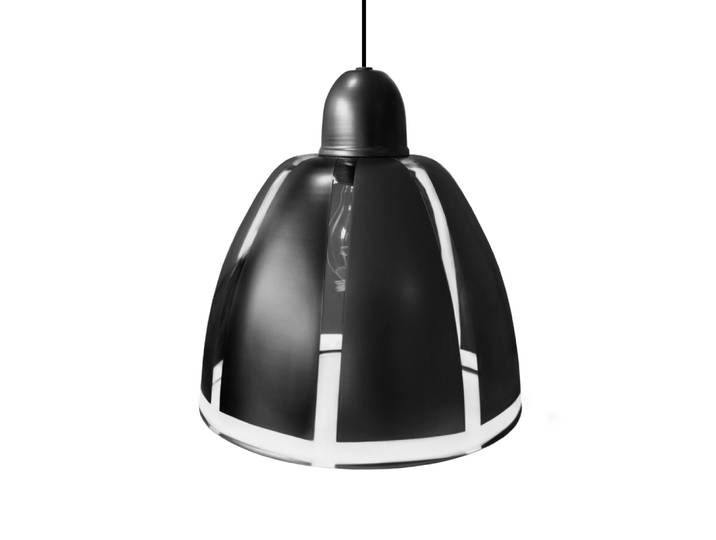 Suspension métal cable dôme noir D29cm