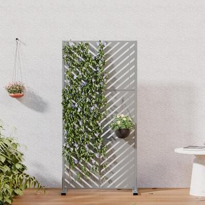 "Lirago Yard Outdoor Privacy Screen with Chevron Design Freestanding Patio Screen - 60""H x 30""W"