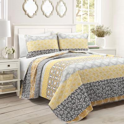 Lush Decor The Curated Nomad La Boheme 3-piece Striped Patterned Quilt Set