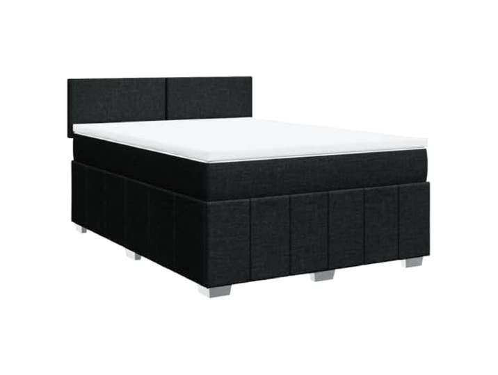 vidaXL Boxspringbett mit Matratze Schwarz 140x200 cm Stoff