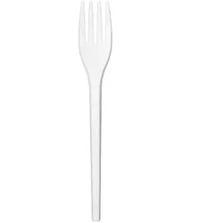 MONOUSO - Kompostierbare Wiederverwendbare Weiße CPLA Gabel 16,8cm (1.500 Stück)