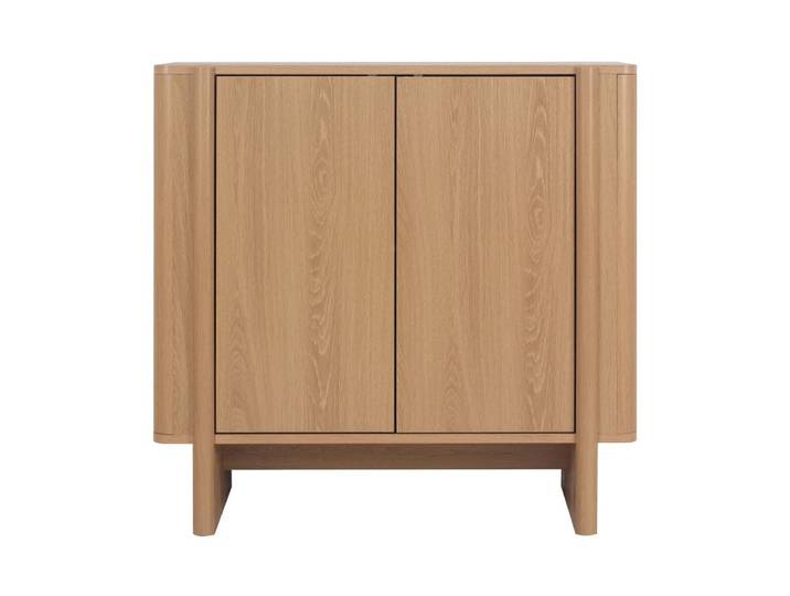 Buffet 2 portes en bois l 80 cm - bois clair