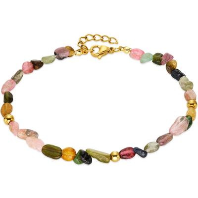 Armband "Edelstahlarmband mit natürlichen bunten Turmalin", bunt (gelbgoldfarben, mehrfarbig, mehrfarbig), ANISTON JEWELRY & WATCHES, Armbänder, Damen, 21cm, Edelstahl, Armband, mit Turmalin