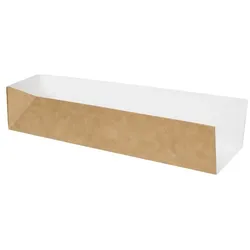 MONOUSO - Premium KraftKarton Tablett für Hot Dog 18,0x4,4x4,0cm (1000 Stück)