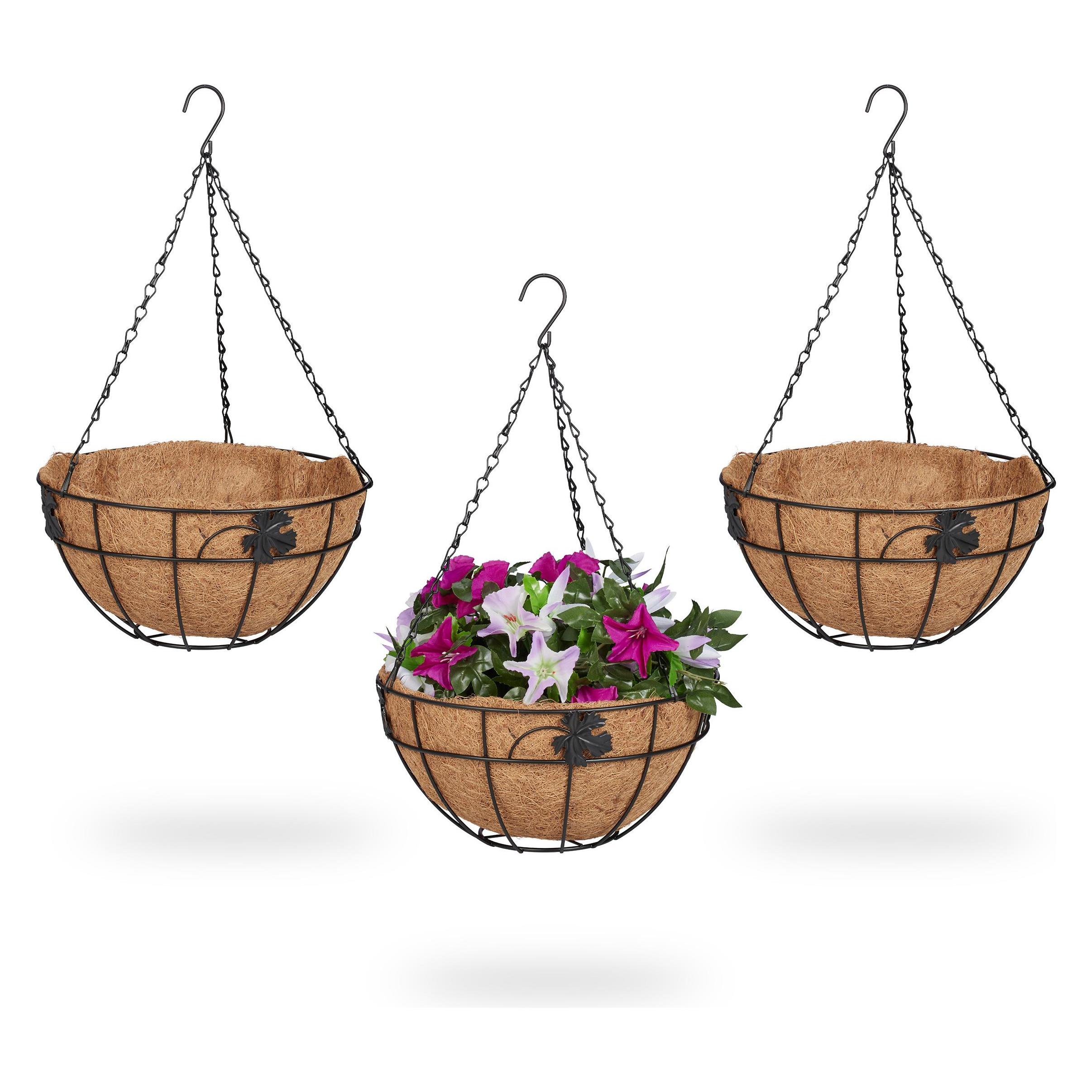 Relaxdays 3x Blumenampel (31 x 31 x 48 cm) (4052025416966)