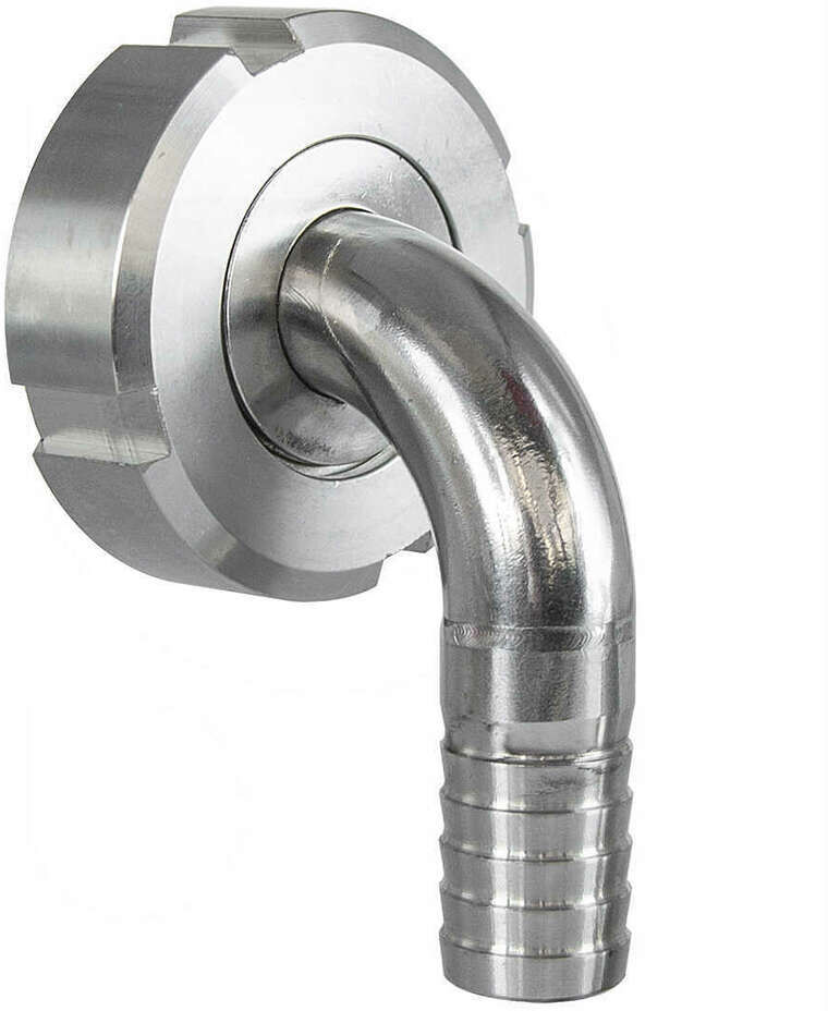 Polsinelli Portagomma curvo Inox DIN25 M c/girello per PG 25