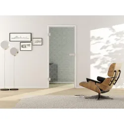 Griffwerk Glasdrehtür (ESG) GRIDS 692 ESG PURE WHITE klar 834x2097x8mm Studio/Office DIN R