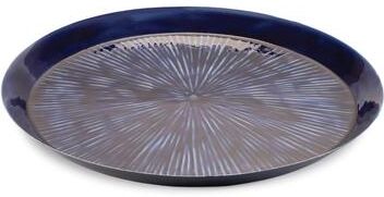Melrose International "Round Etched Metal Tray 13.5""D"