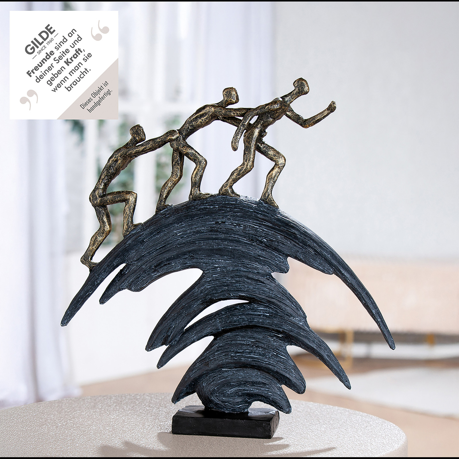 home24 Beeldje Step by Step grijs B/D/H: 36 x 37 x 8 cm
