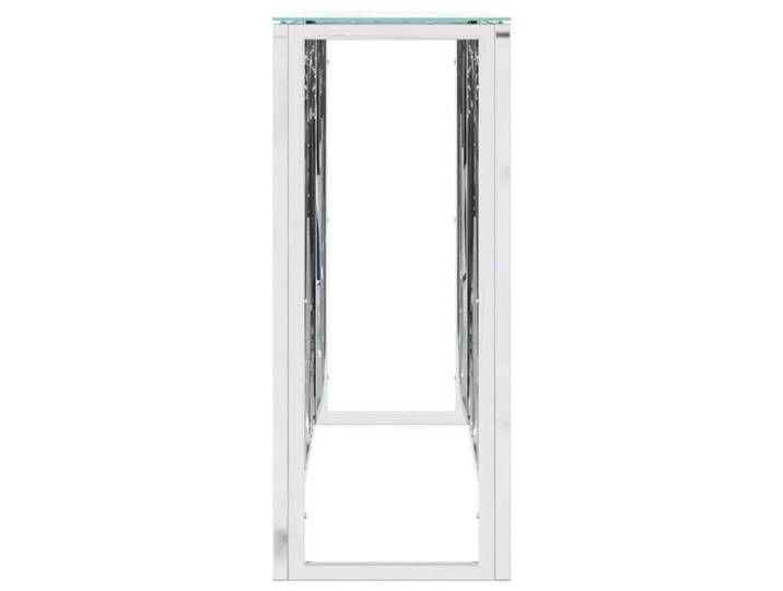 (Vente chaude)Table console - SHELD - Armoire d'entrée - Pour salon - argenté 110x30x70cm acier inoxydable et verre M2902544
