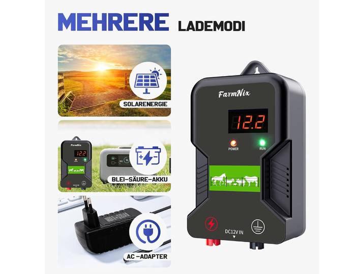 Équipements électriques solaires pour volailles de ferme 15KM, Électrificateur de clôture solaire, Accessoires de clôture de jardin en métal