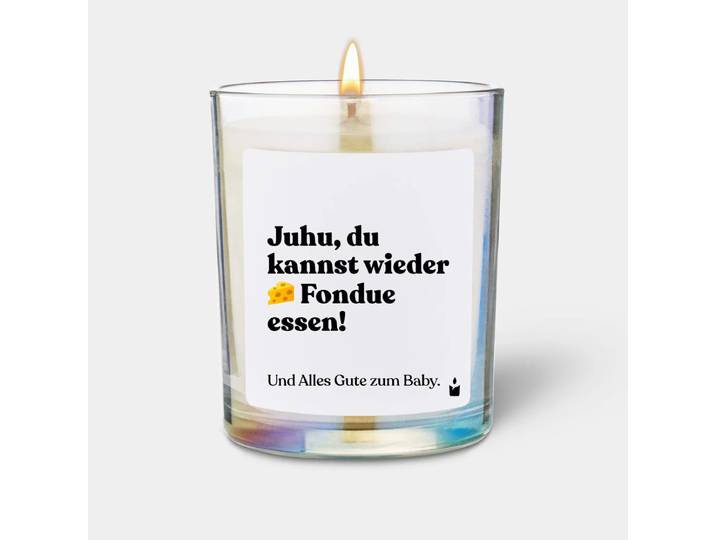 Duftkerze Flowery Juhu, du kannst wieder Käse-Fondue essen!