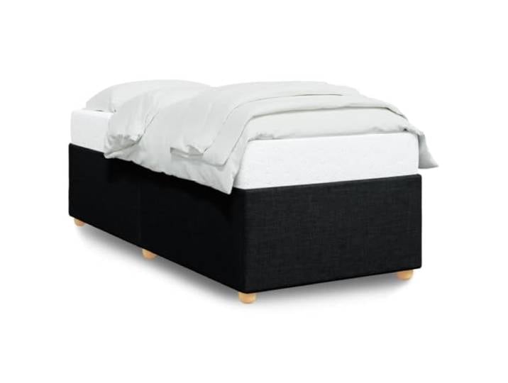 PUGYNBK Bettgestell ohne Matratze, 90 x 190 cm, Schwarz Weiches Polyestergewebe, Lattenrost, robuste Beine, für Schlafzimmer
