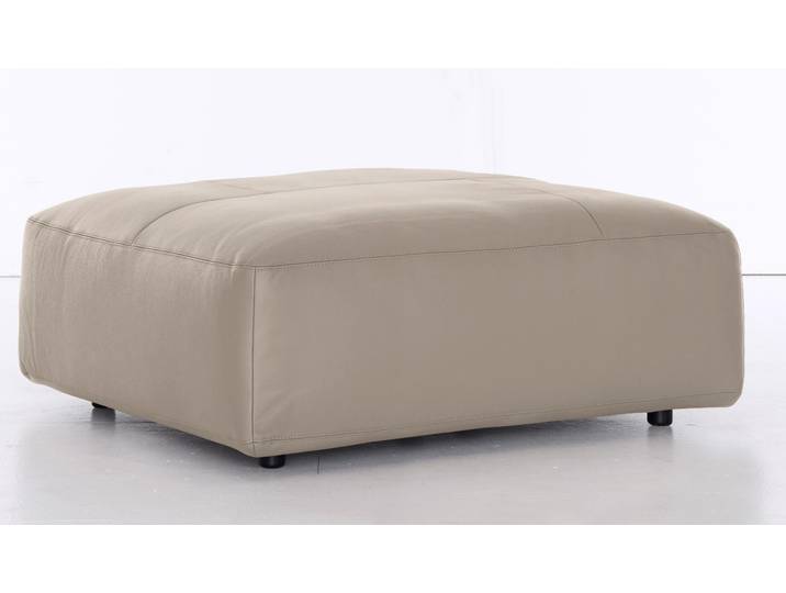 Hocker, Beige, 120x43 cm, Flachgewebe & Leder, Groß, Landhaus, Musterring