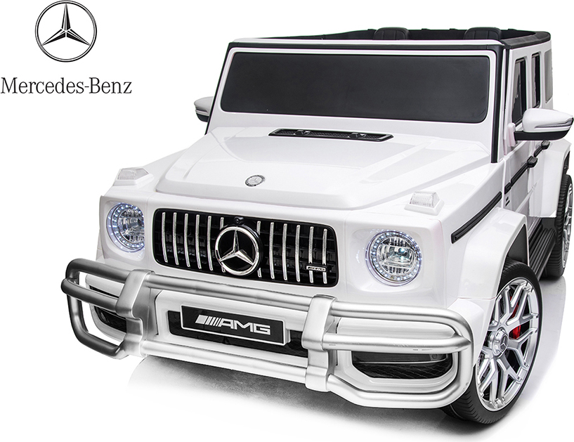 Lizenz Kinder Elektro Auto Mercedes AMG G63 2 Sitzer 4x 35W 12V 7Ah Weiß