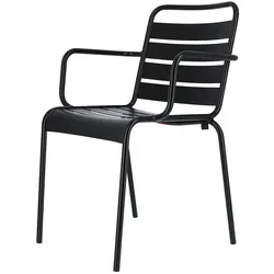 Stuhl Mya Metal aus Aluminium, Retro Chic, stapelbar, für Outdoor, schwarz