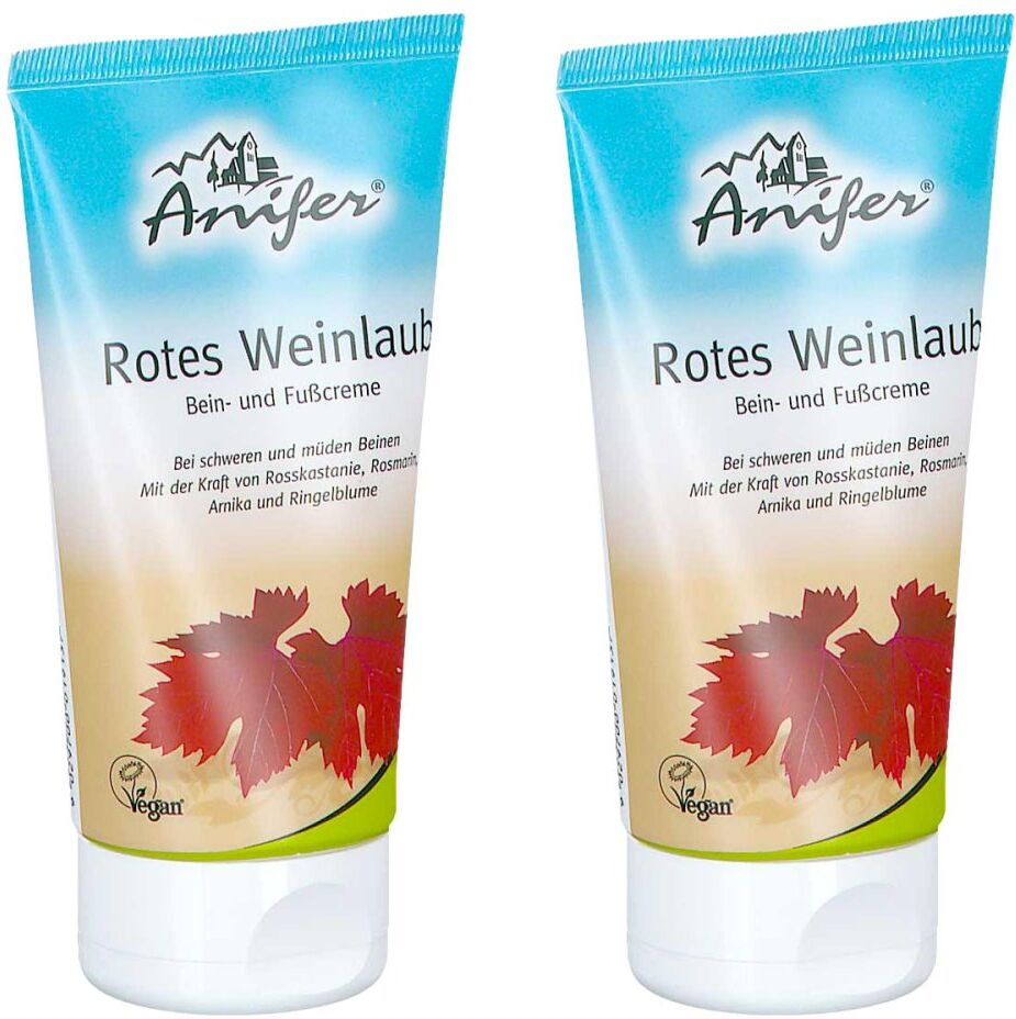 Anifer Rotes Weinlaub Bein und Fußcreme 2x150ml