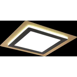 Trio 641510280 LED-Deckenleuchte Morgan 1x46W | 6000lm | 2700-6000K | IP20 - einstellbare Lichtfarbe in Stufen + stufenlos einstellbare Lichtfarbe, integrierter Dimmer, Memory-Funktion, Nachtmodus, Fernbedienung, Zeitschaltuhr, schwarz/gold