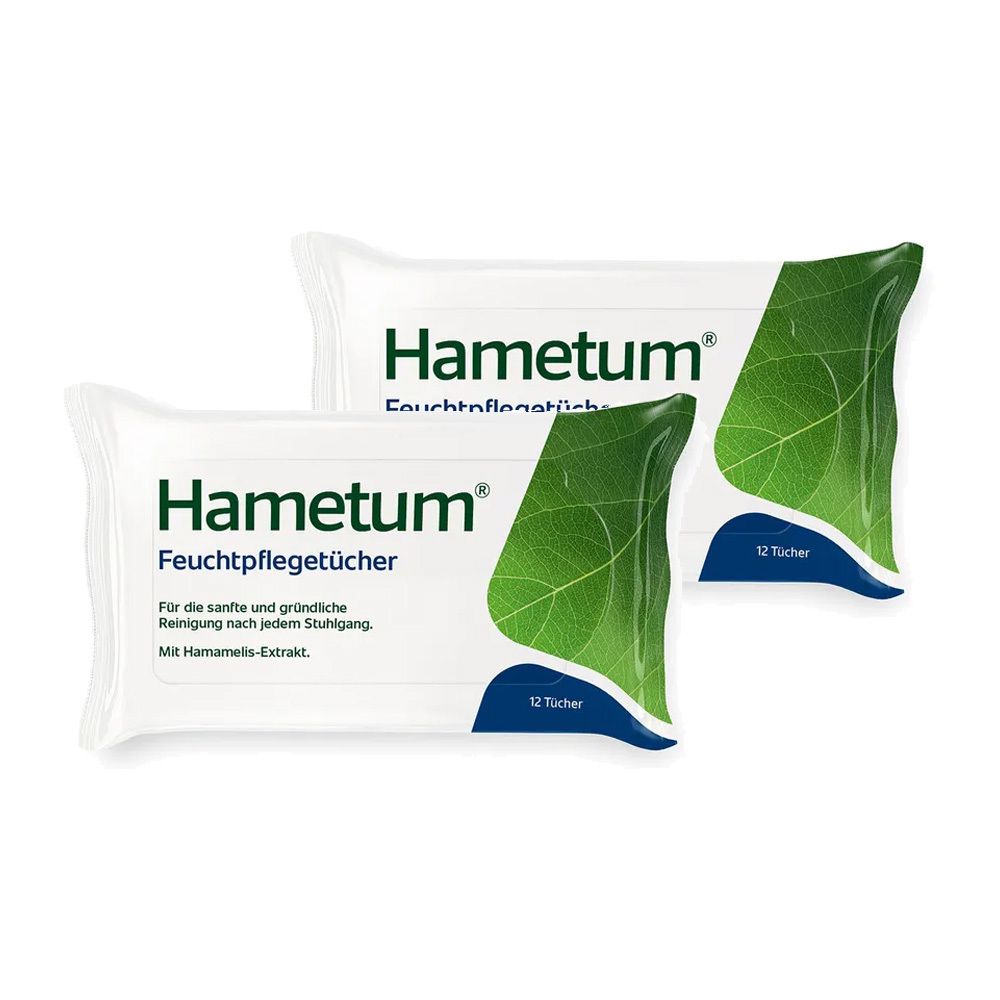 Hametum Feuchtpflegetücher m.Hamamelis Doppelpack 2x12 St Tücher